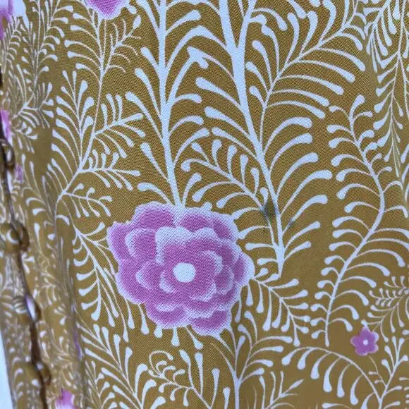 Beachgold Button Down Sundress with Ruffled Hem-Has Sml Ink Spots-size XS - Picture 8 of 11